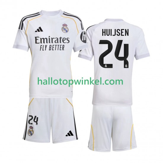 Real Madrid Voetbalshirt Huijsen 24 Kleuters/Kids Thuis Tenue 2025-2026 Korte Mouw