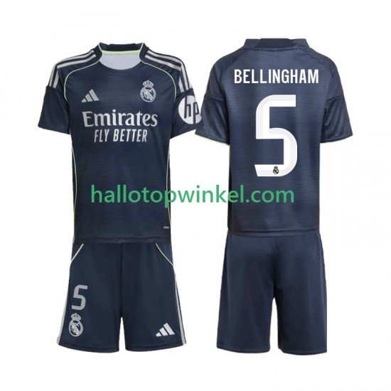 Real Madrid Voetbalshirt Jude Bellingham 5 Kleuters/Kids Uit Tenue 2025-2026 Korte Mouw
