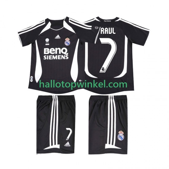 Real Madrid Voetbalshirt RAUL 7 2007 Retro Kleuters/Kids Uit Tenue 2006 Korte Mouw