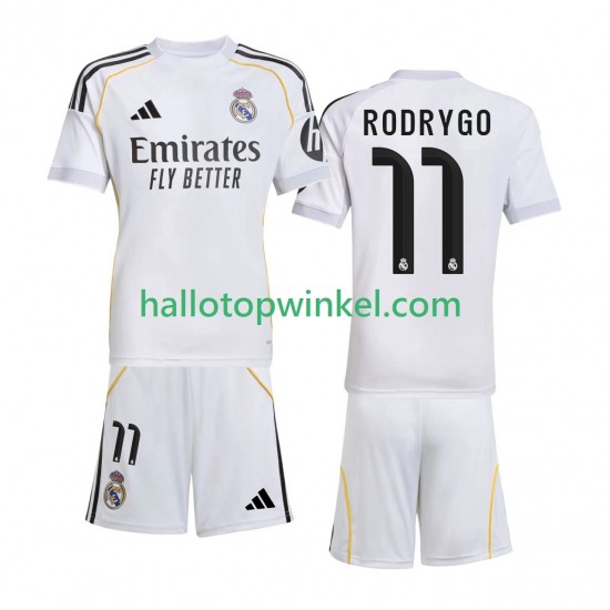 Real Madrid Voetbalshirt Rodrygo 11 Kleuters/Kids Thuis Tenue 2025-2026 Korte Mouw