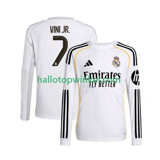 Real Madrid Voetbalshirt Vinicius Junior 7 Heren Thuis Tenue 2025-2026 Lange Mouw