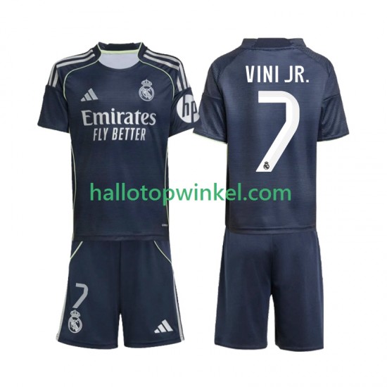 Real Madrid Voetbalshirt Vinicius Junior 7 Kleuters/Kids Uit Tenue 2025-2026 Korte Mouw