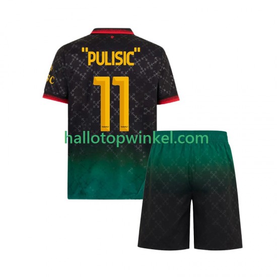AC Milan Voetbalshirt Christian Pulisic 11 Kleuters/Kids Vierde Tenue 2024-2025 Korte Mouw