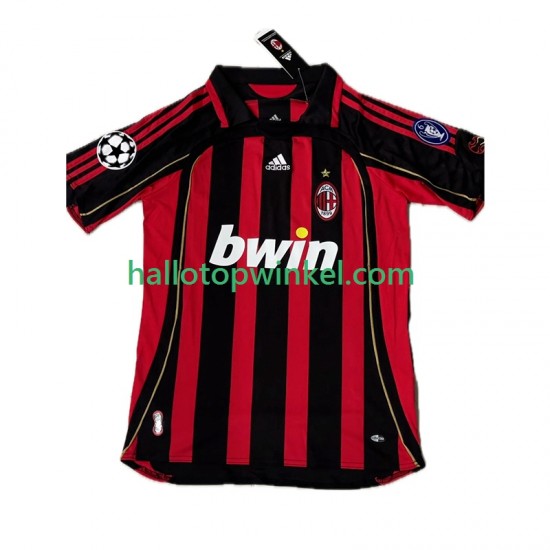 AC Milan Voetbalshirt KAKA 8 2007 Retro Heren Thuis Tenue 2006 Korte Mouw