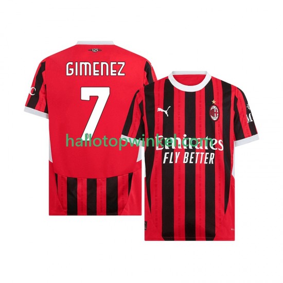 AC Milan Voetbalshirt Santiago Gimenez 7 Heren Thuis Tenue 2024-2025 Korte Mouw