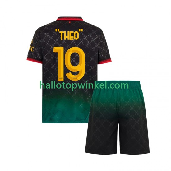 AC Milan Voetbalshirt THEO 19 Kleuters/Kids Vierde Tenue 2024-2025 Korte Mouw
