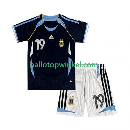 Argentinië Voetbalshirt Lionel Messi 19 Retro Kleuters/Kids Uit Tenue 2006 Korte Mouw