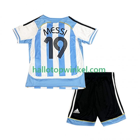 Argentinië Voetbalshirt Lionel Messi 19 Retro Kleuters/Kids Thuis Tenue 2006 Korte Mouw