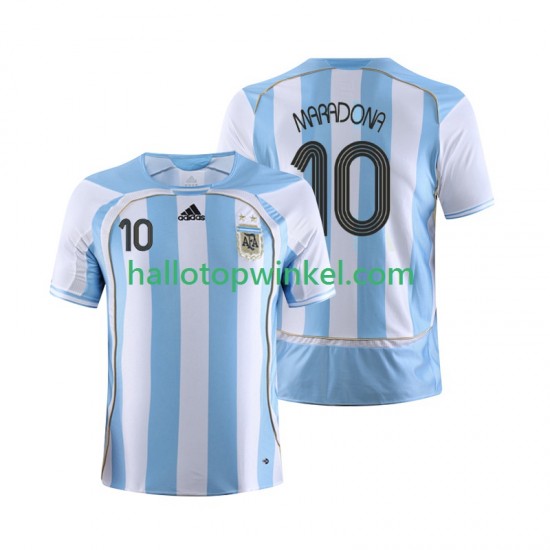 Argentinië Voetbalshirt Maradona 10 Retro Heren Thuis Tenue 2006 Korte Mouw