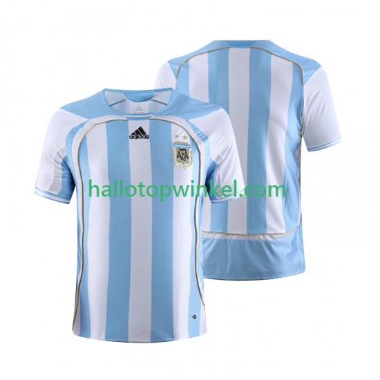Argentinië Voetbalshirt Retro Heren Thuis Tenue 2006 Korte Mouw
