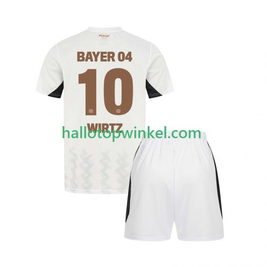 Bayer 04 Leverkusen Voetbalshirt Florian Wirtz 10 Kleuters/Kids Uit Tenue 2024-2025 Korte Mouw
