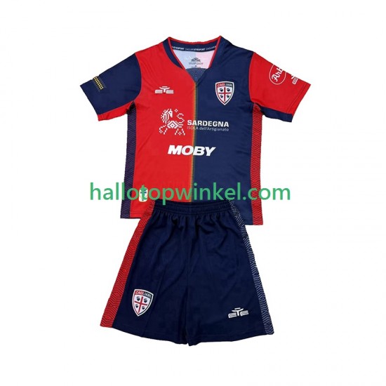 Cagliari Voetbalshirt Kleuters/Kids Thuis Tenue 2024-2025 Korte Mouw