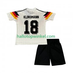 Duitsland Voetbalshirt Klinsmann 18 1990 Retro Kleuters/Kids Thuis Tenue Korte Mouw