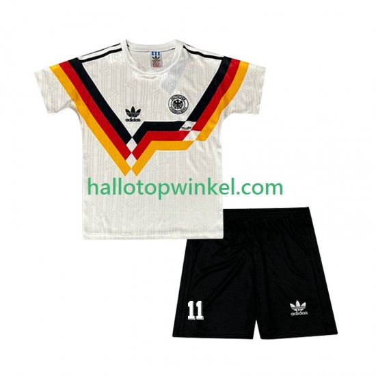 Duitsland Voetbalshirt Klose 11 1990 Retro Kleuters/Kids Thuis Tenue Korte Mouw