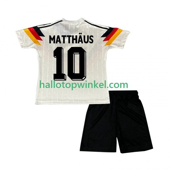 Duitsland Voetbalshirt Matthaus 10 1990 Retro Kleuters/Kids Thuis Tenue Korte Mouw