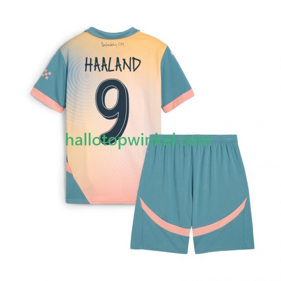 Manchester City Voetbalshirt Haaland 9 Kleuters/Kids Vierde Tenue 2024-2025 Korte Mouw
