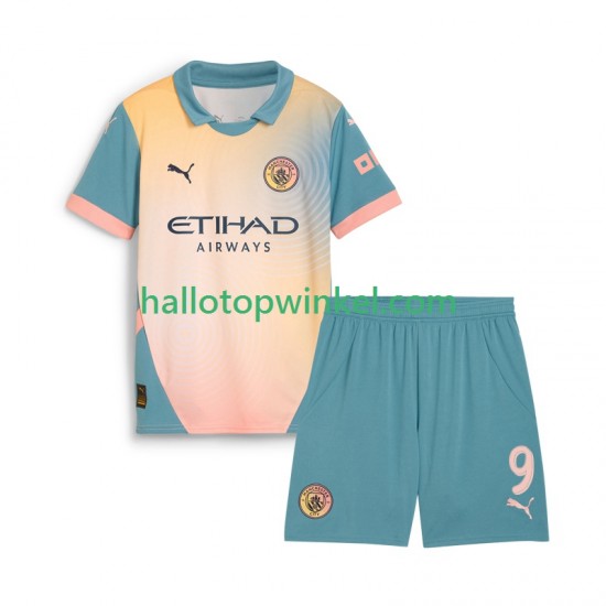 Manchester City Voetbalshirt Haaland 9 Kleuters/Kids Vierde Tenue 2024-2025 Korte Mouw
