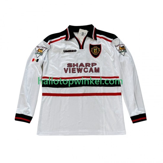 Manchester United Voetbalshirt Beckham 7 1998 Retro Heren Uit Tenue 1999 Lange Mouw
