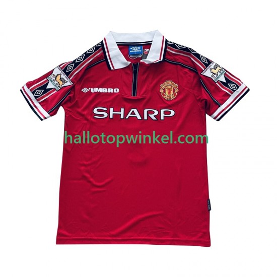 Manchester United Voetbalshirt Beckham 7 1998 Retro Heren Thuis Tenue 1999 Korte Mouw