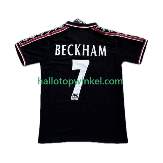 Manchester United Voetbalshirt Beckham 7 1998 Retro Heren Derde Tenue 1999 Korte Mouw