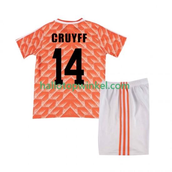 Nederland Voetbalshirt Cruyff 14 1988 Retro Kleuters/Kids Thuis Tenue Korte Mouw