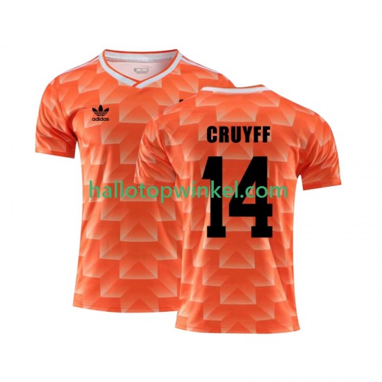 Nederland Voetbalshirt Cruyff 14 1988 Retro Heren Thuis Tenue Korte Mouw