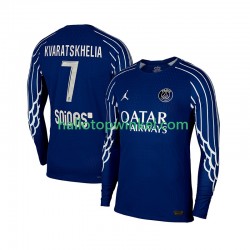 Paris Saint-Germain Voetbalshirt Khvicha Kvaratskhelia 7 Heren Vierde Tenue 2024-2025 Lange Mouw