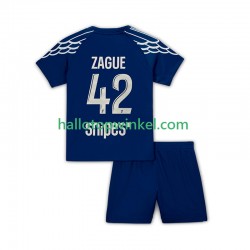 Paris Saint-Germain Voetbalshirt Zague 42 Kleuters/Kids Vierde Tenue 2024-2025 Korte Mouw