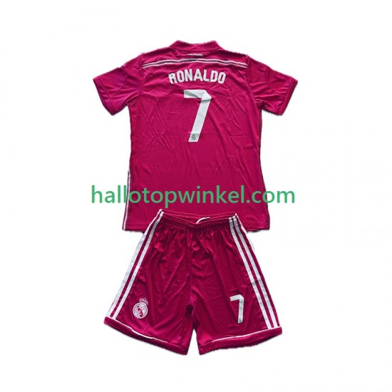 Real Madrid Voetbalshirt Cristiano Ronaldo 7 2014 2015 Retro Kleuters/Kids Uit Tenue Korte Mouw