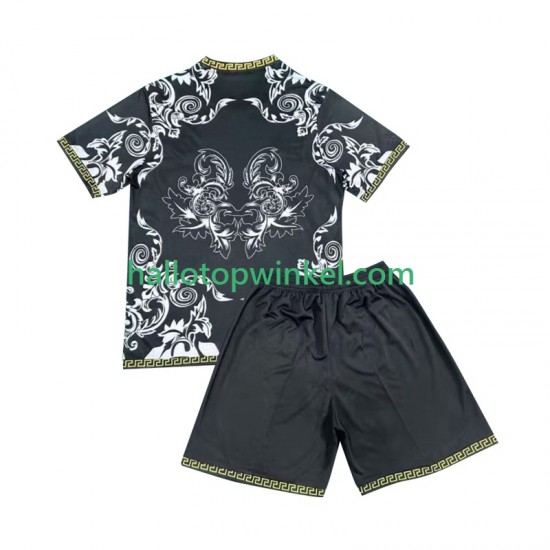 Real Madrid Voetbalshirt Versace Black Edition Kleuters/Kids Thuis Tenue 2024-2025 Korte Mouw