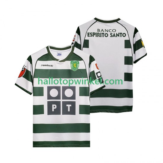Sporting CP Voetbalshirt 2001 2003 Retro Heren Thuis Tenue Korte Mouw