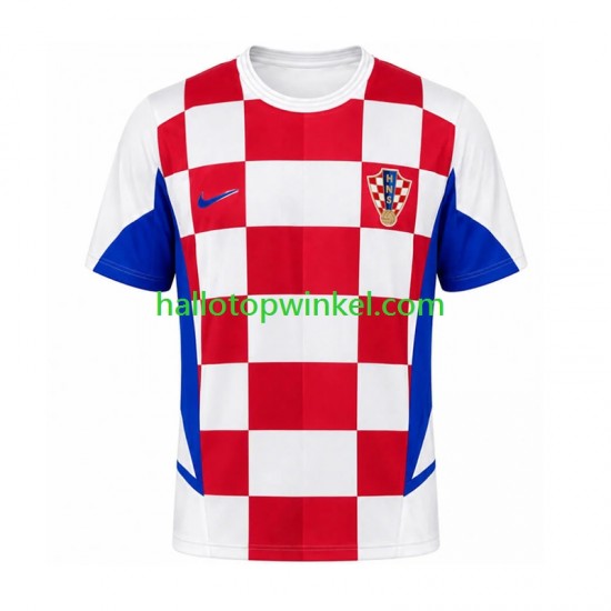 Kroatië Voetbalshirt 2002 Retro Heren Thuis Tenue Korte Mouw