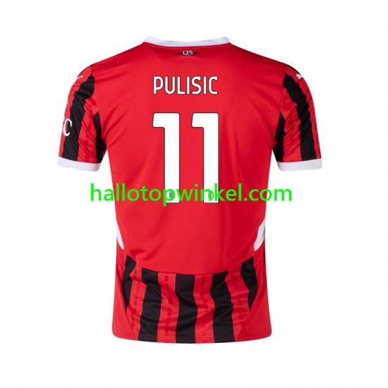 AC Milan Voetbalshirt Pulisic 11 Heren Thuis Tenue 2024-2025 Korte Mouw