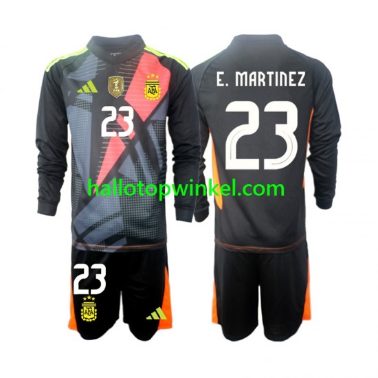 Argentinië Voetbalshirt Emiliano Martinez 23 Doelman Kleuters/Kids Thuis Tenue 2024 Lange Mouw