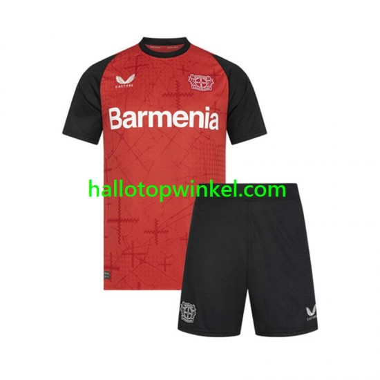 Bayer 04 Leverkusen Voetbalshirt Kleuters/Kids Thuis Tenue 2024-2025 Korte Mouw