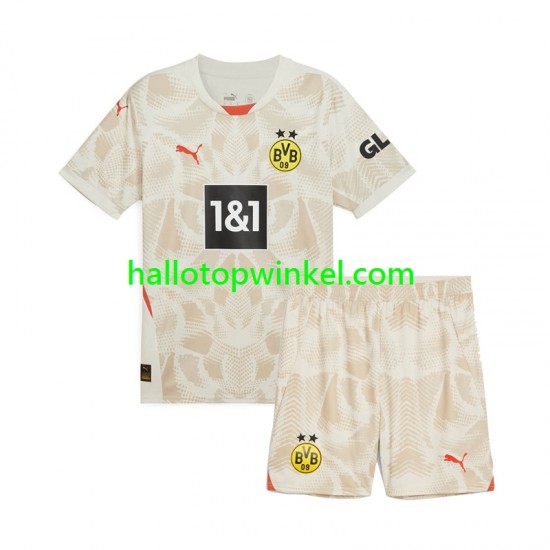 Borussia Dortmund Voetbalshirt Doelman Kleuters/Kids Uit Tenue 2024-2025 Korte Mouw