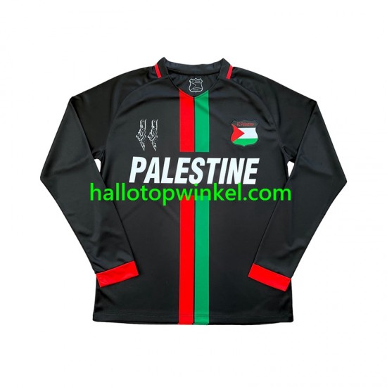 Club Deportivo Palestino Voetbalshirt Center Stripre Heren Thuis Tenue 2024-2025 Lange Mouw
