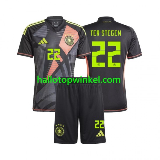 Duitsland Voetbalshirt Ter Stegen 22 Doelman Kleuters/Kids Thuis Tenue Euro 2024 Korte Mouw