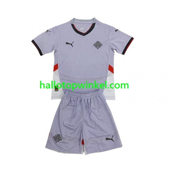 IJsland Voetbalshirt Kleuters/Kids Uit Tenue 2024 Korte Mouw