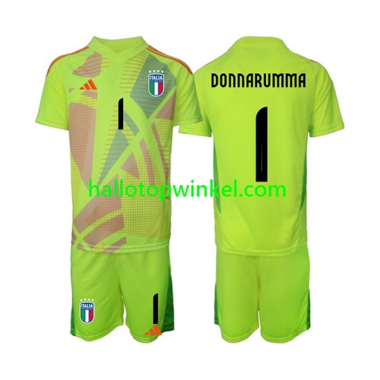 Italië Voetbalshirt Donnarumma 1 Doelman Kleuters/Kids Thuis Tenue Euro 2024 Korte Mouw