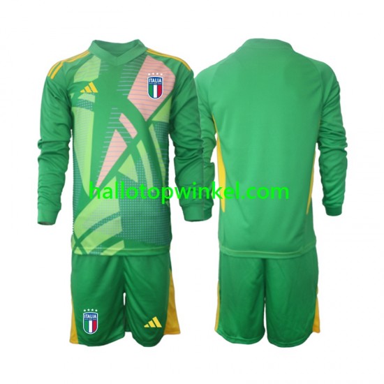 Italië Voetbalshirt Doelman Kleuters/Kids Uit Tenue Euro 2024 Lange Mouw