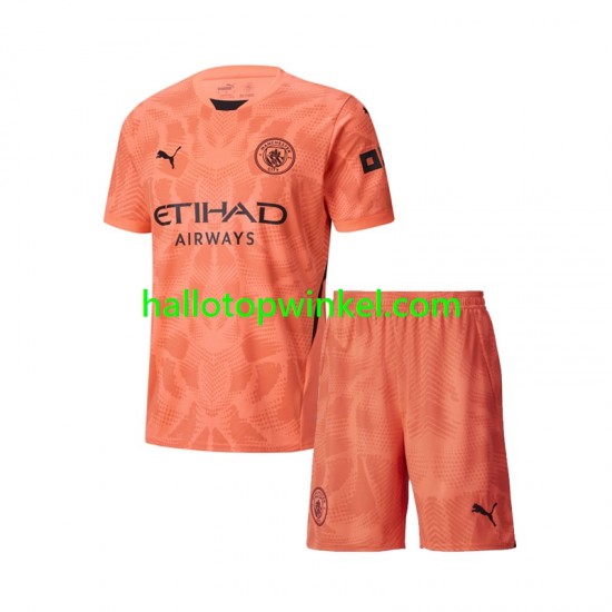 Manchester City Voetbalshirt Doelman Kleuters/Kids Uit Tenue 2024-2025 Korte Mouw