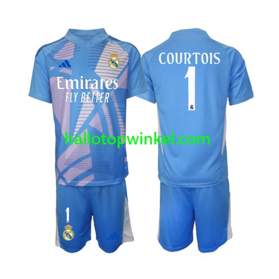Real Madrid Voetbalshirt Thibaut Courtois 1 Doelman Kleuters/Kids Thuis Tenue 2024-2025 Korte Mouw