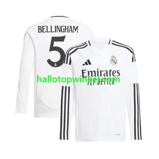 Real Madrid Voetbalshirt Jude Bellingham 5 Heren Thuis Tenue 2024-2025 Lange Mouw