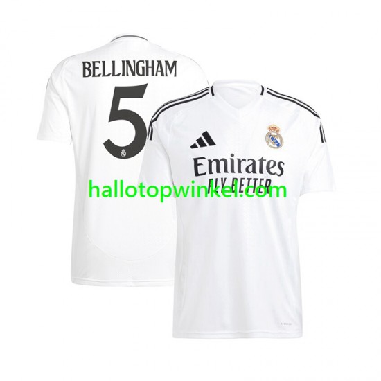 Real Madrid Voetbalshirt Jude Bellingham 5 Heren Thuis Tenue 2024-2025 Korte Mouw
