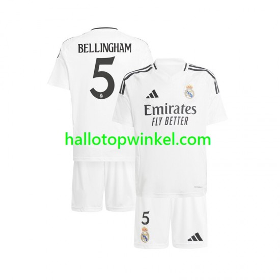 Real Madrid Voetbalshirt Jude Bellingham 5 Kleuters/Kids Thuis Tenue 2024-2025 Korte Mouw