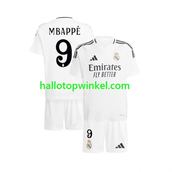 Real Madrid Voetbalshirt Kylian Mbappé  9 Kleuters/Kids Thuis Tenue 2024-2025 Korte Mouw