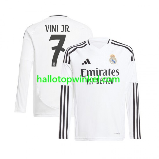 Real Madrid Voetbalshirt Vinicius Junior 7 Heren Thuis Tenue 2024-2025 Lange Mouw