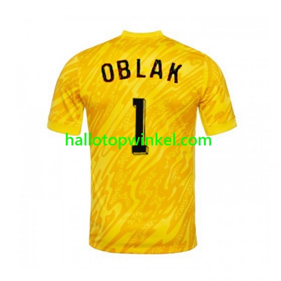 Slovenië Voetbalshirt Jan Oblak 1 Doelman Heren Thuis Tenue Euro 2024 Korte Mouw