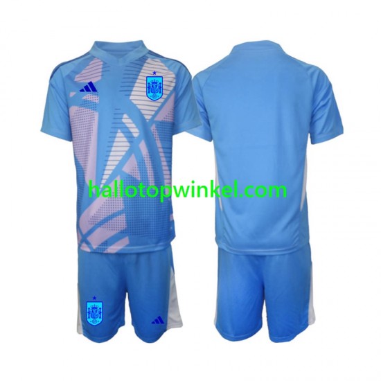 Spanje Voetbalshirt Doelman Kleuters/Kids Thuis Tenue Euro 2024 Korte Mouw
